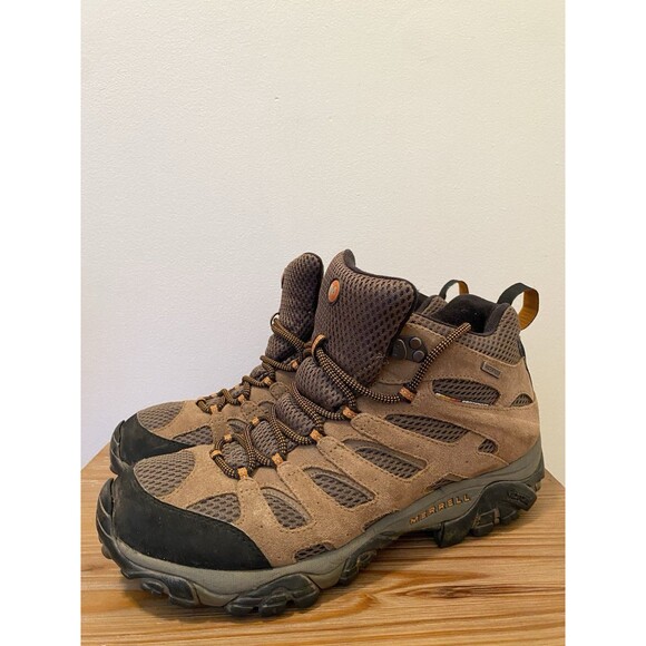 Merrell Mens Moab 3 Mid Brown Waterproof Hiking Boot Size 10 Outdoors J88623 - Picture 1 of 14